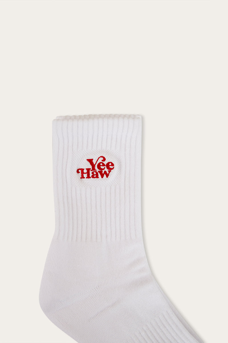 Giddy Up Unisex Sock 2 Pack - White/Black