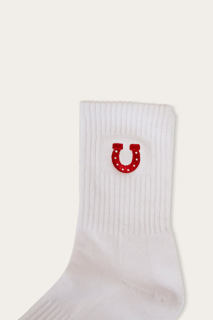 Giddy Up Unisex Sock 2 Pack - White/Black