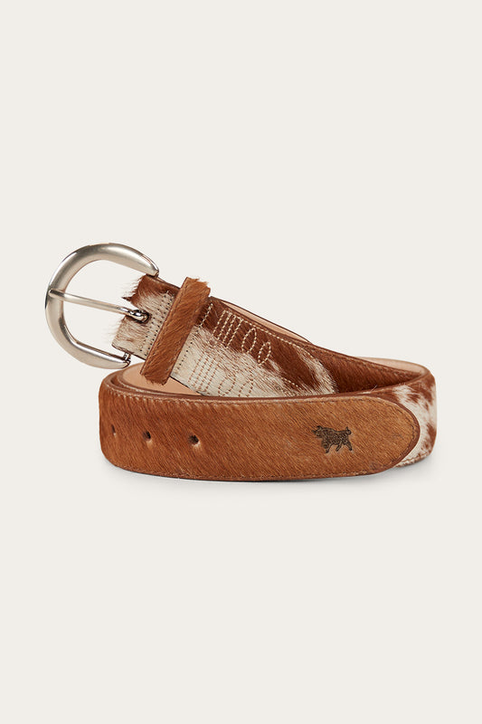 Wattle Belt - Tan/Brown Cowhide