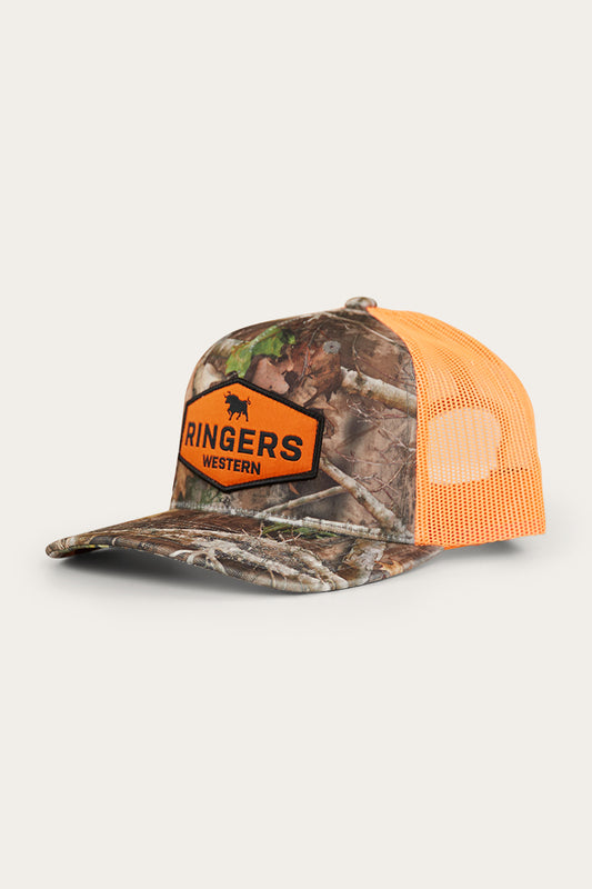 Scotty Trucker Cap - Leaf Camo/Orange