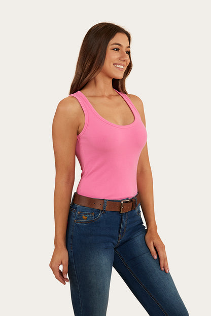 Blossom Womens Fitted Tank - Pink