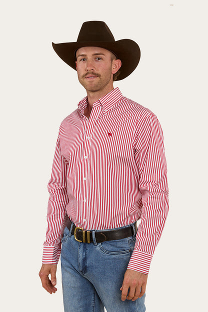 Birdsville Mens Semi Fitted Dress Shirt - Red