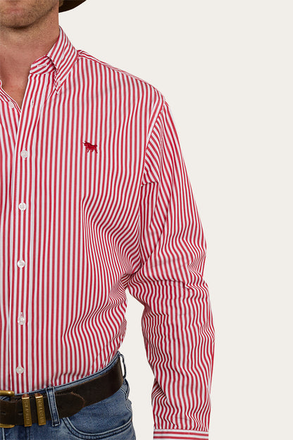 Birdsville Mens Semi Fitted Dress Shirt - Red