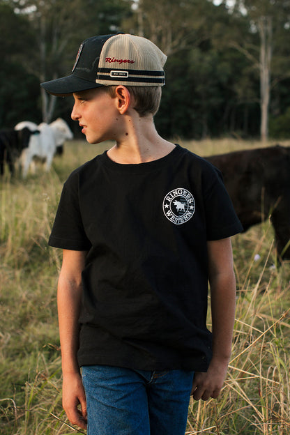 Signature Bull Flag Kids Classic Fit T-Shirt - Black