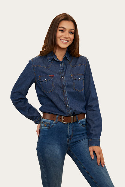 Everleigh Womens Denim Shirt - Classic Blue