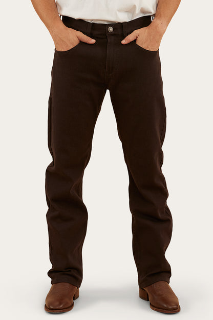 Muster Mens Slim Straight Fit Jeans - Chocolate