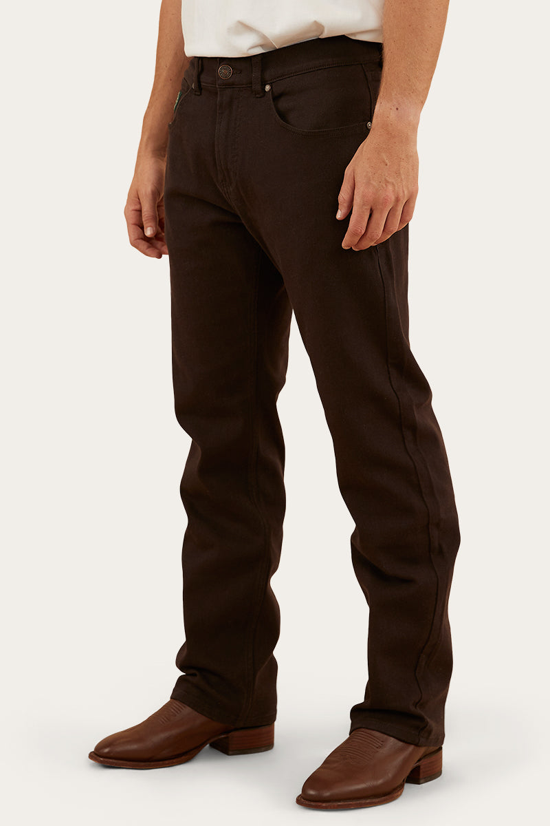 Muster Mens Slim Straight Fit Jeans - Chocolate