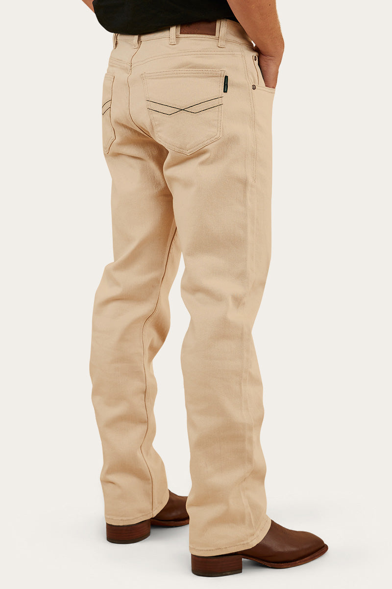 Muster Mens Slim Straight Fit Jeans - Dark Sand