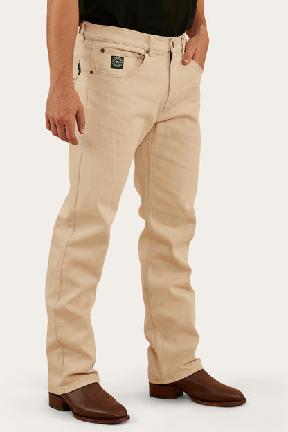 Muster Mens Slim Straight Fit Jeans - Dark Sand