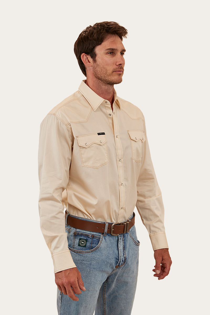 Mapleton Mens Western Shirt - Off White