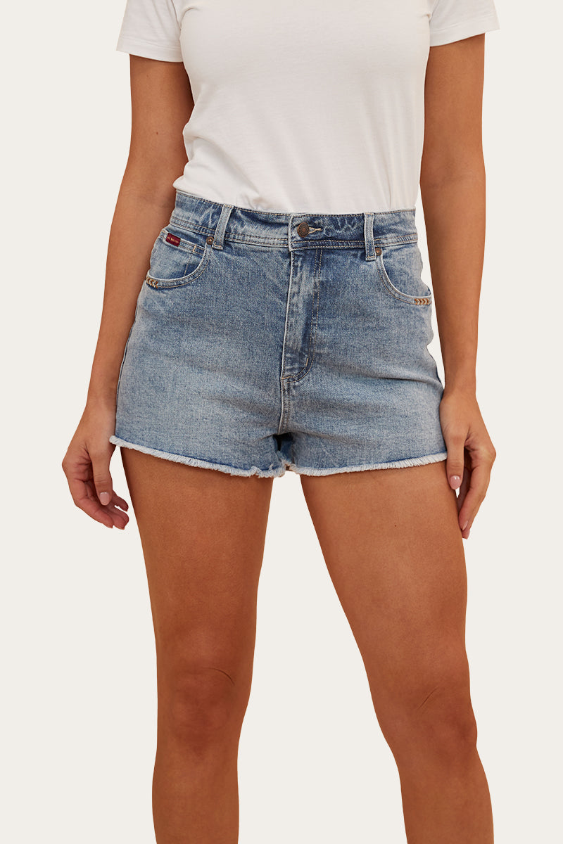 Gracie Womens Denim Short - Light Wash Blue