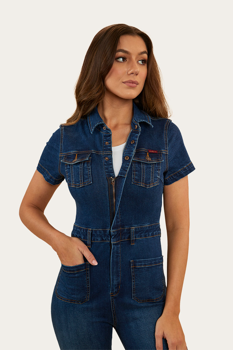 Juniper Womens Bootleg Jumpsuit - Classic Blue