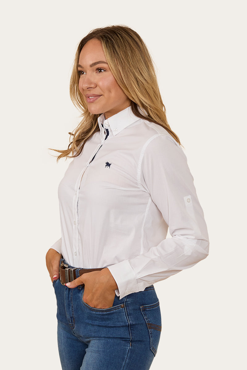 Longreach Womens Plain Dress Shirt - White