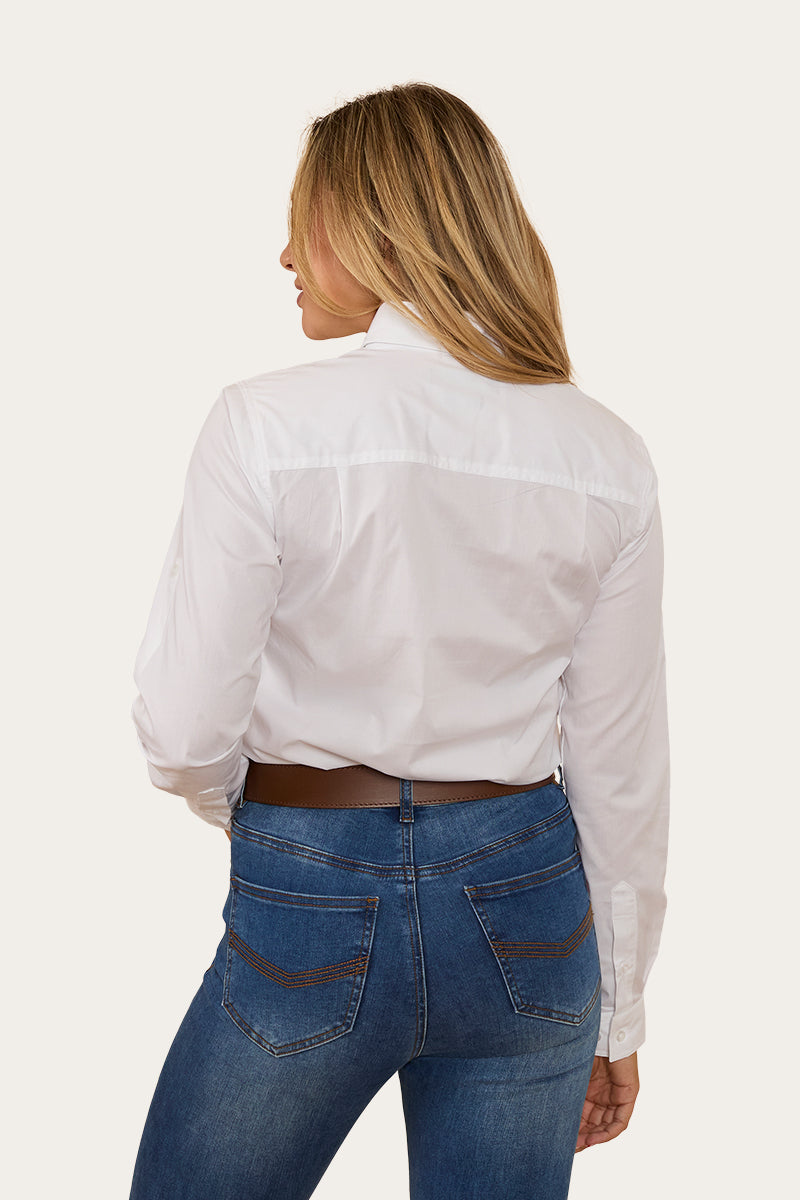 Longreach Womens Plain Dress Shirt - White