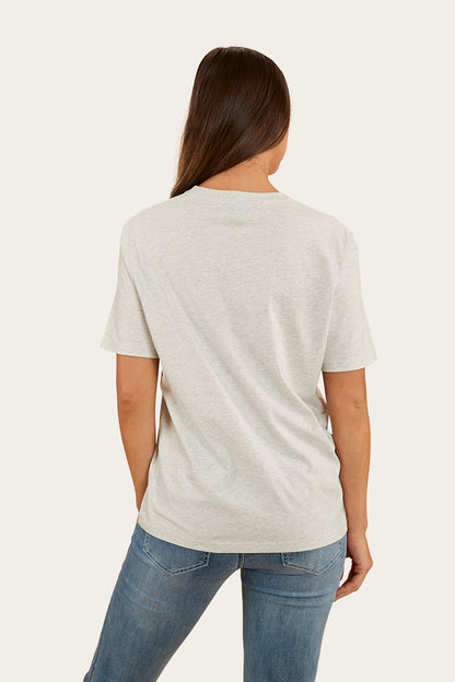 Esther Womens Loose Fit T-Shirt - Light Grey Marle