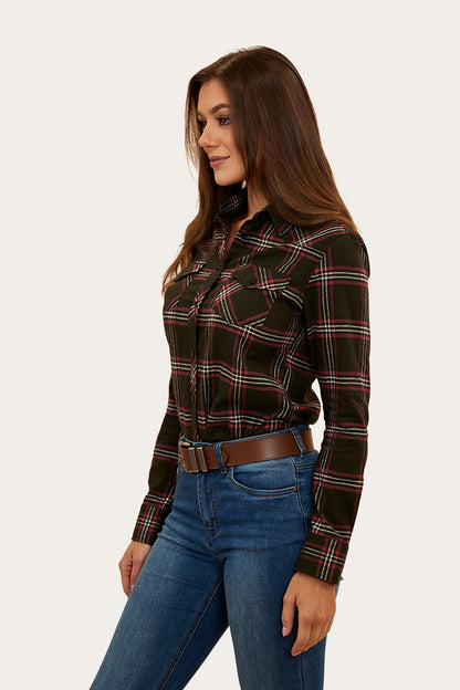 Clementine Womens Flannel - Charcoal