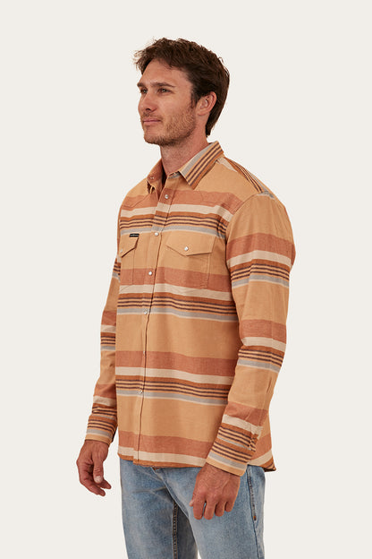 Colton Mens Flannel - Tawny Brown