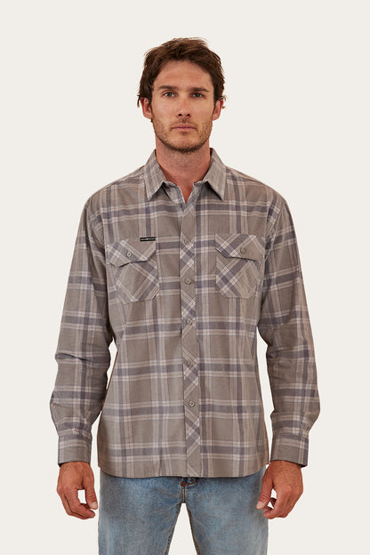 Cyrus Mens Corduroy Flannel - Smoke