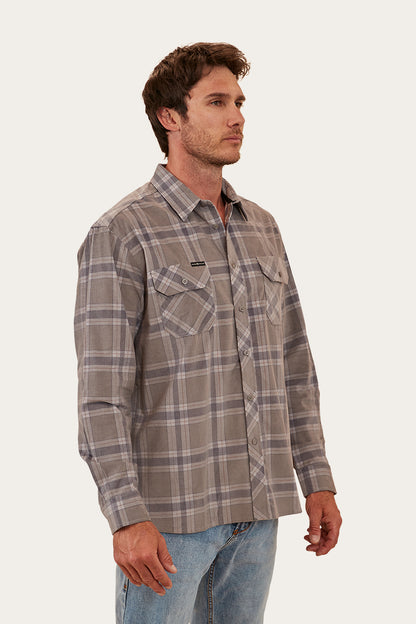 Cyrus Mens Corduroy Flannel - Smoke