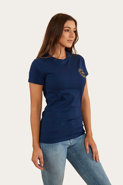 Signature Bull Womens Classic Fit T-Shirt - Navy/Gold