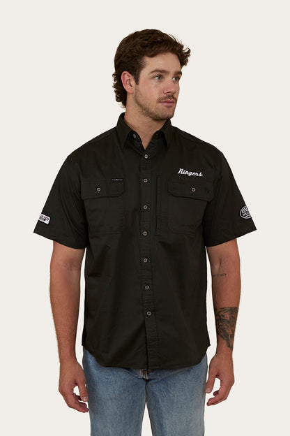 Big Rig Mens Short Sleeve Dress Shirt - Charcoal