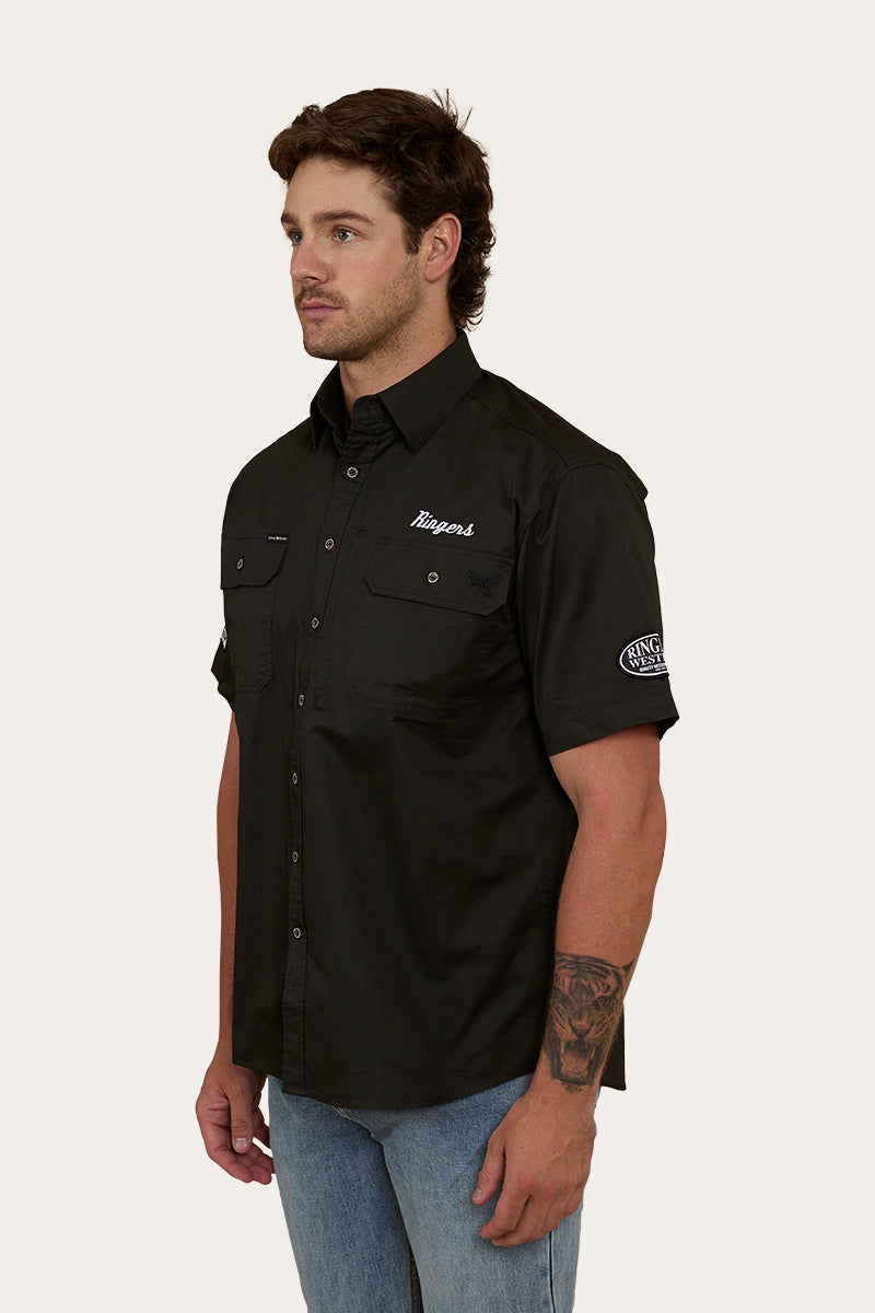 Big Rig Mens Short Sleeve Dress Shirt - Charcoal