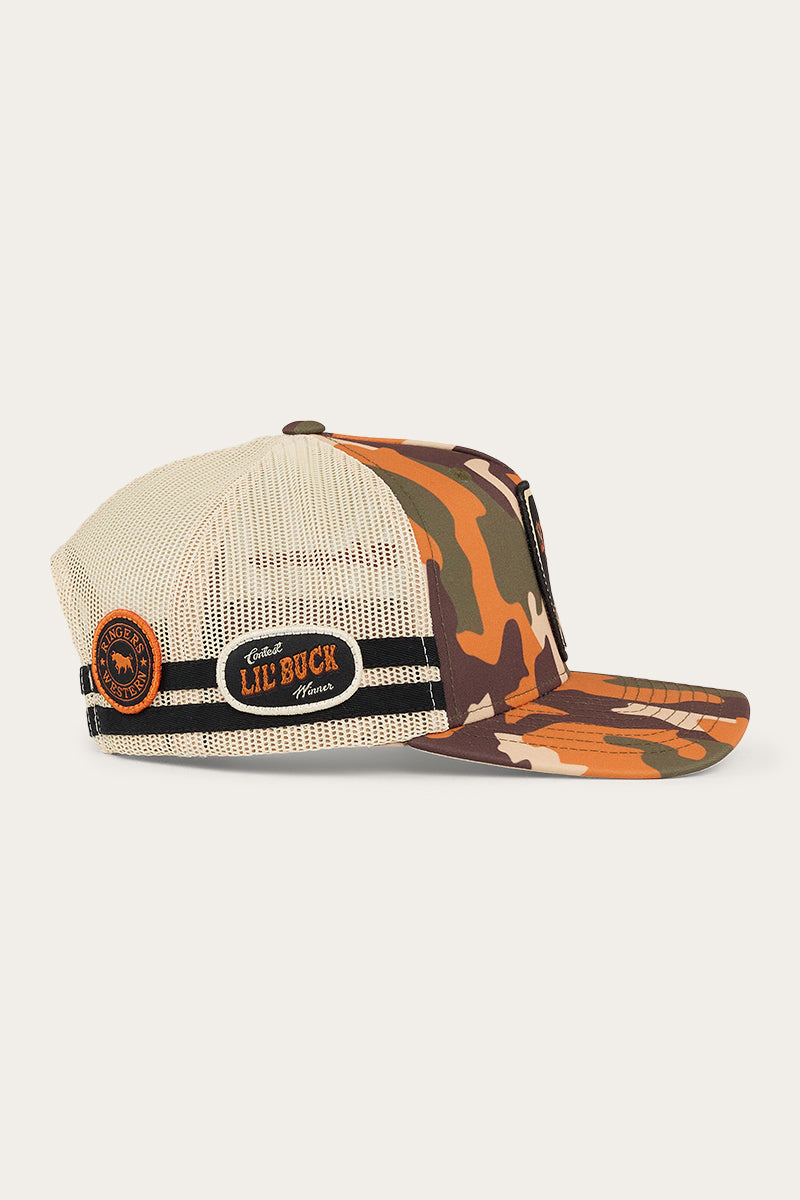 Buck Kids Trucker Cap - Orange Camo