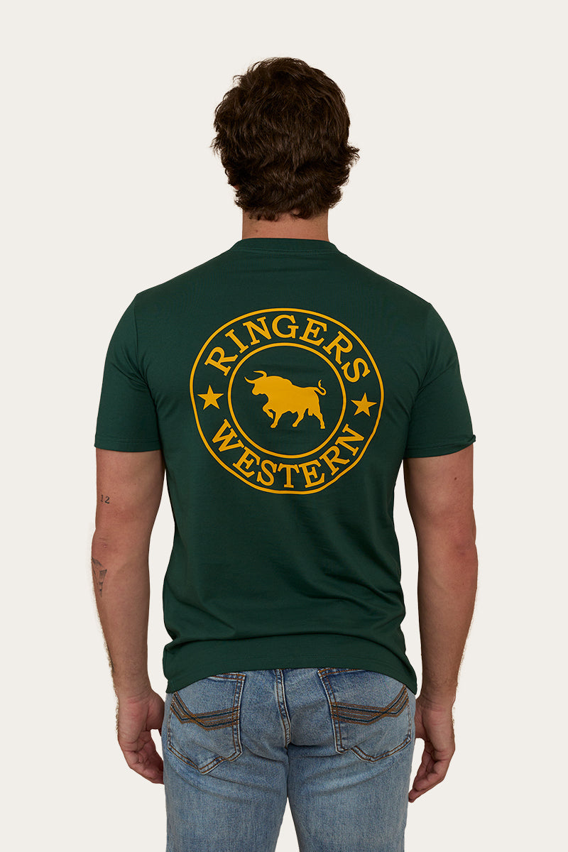 Signature Bull Mens Classic T-Shirt - Pine/Yellow