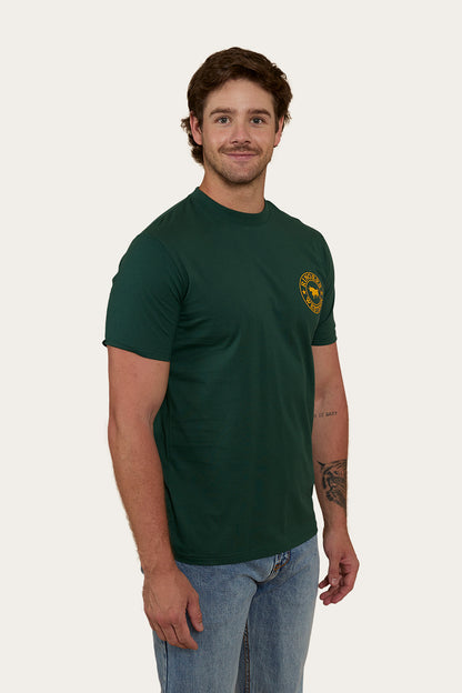 Signature Bull Mens Classic T-Shirt - Pine/Yellow