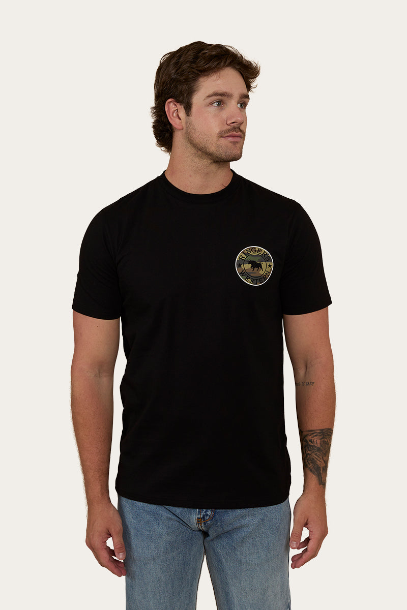 Signature Bull Mens Classic Fit T-Shirt - Black/Camo