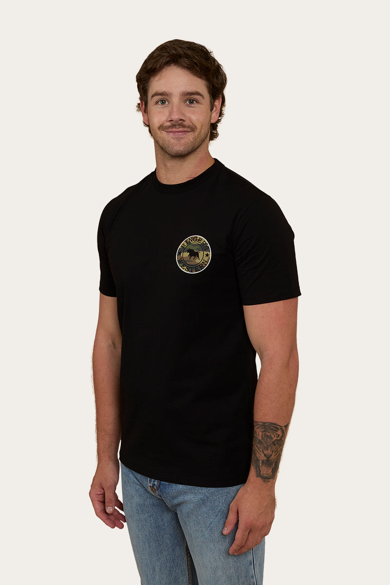 Signature Bull Mens Classic Fit T-Shirt - Black/Camo