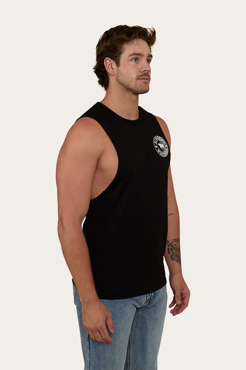 Signature Bull Flag Mens Muscle Tank - Black