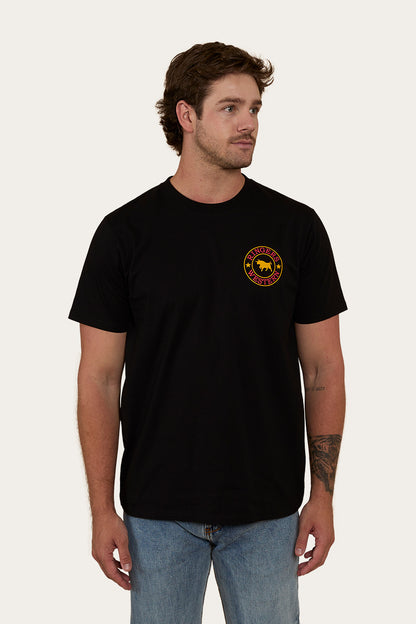 Signature Bull Mens Loose Fit T-Shirt - Black/Red/Yellow