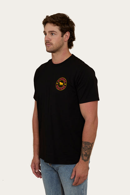 Signature Bull Mens Loose Fit T-Shirt - Black/Red/Yellow