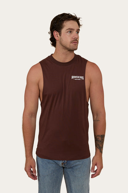 Squadron Mens Muscle Tank - Chocolate