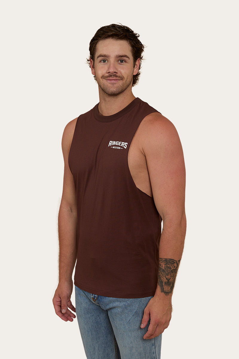 Squadron Mens Muscle Tank - Chocolate