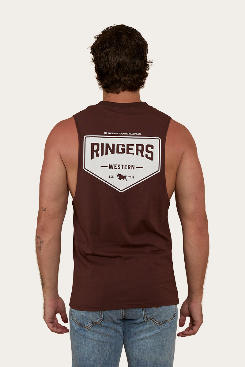 Squadron Mens Muscle Tank - Chocolate