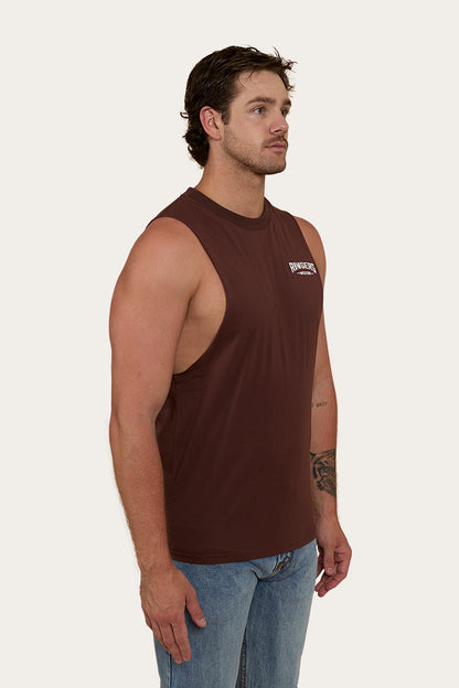 Squadron Mens Muscle Tank - Chocolate