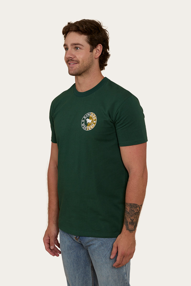 Signature Bull Flag Mens Stock Fit T-Shirt - Pine