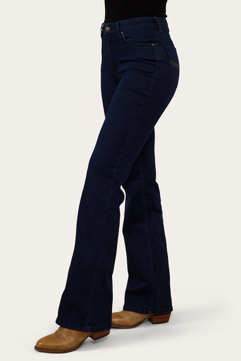 Indi Womens High-Rise Bootleg Jeans - Indigo Blue