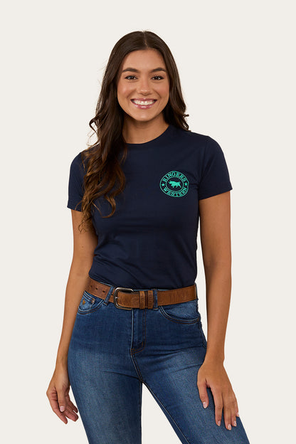 Signature Bull Womens Classic Fit T-Shirt - Navy/Mint