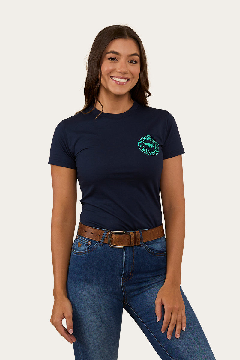 Signature Bull Womens Classic Fit T-Shirt - Navy/Mint