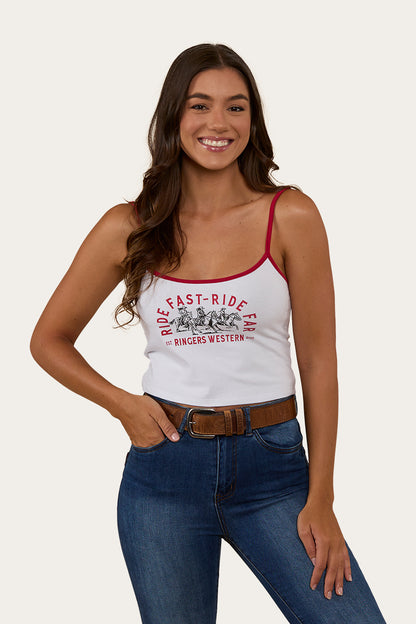 Ride Fast Ride Far Womens Tank - White