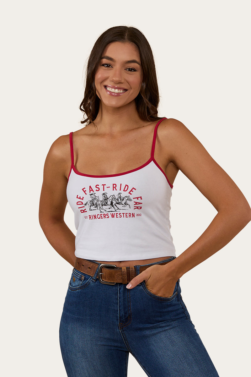 Ride Fast Ride Far Womens Tank - White