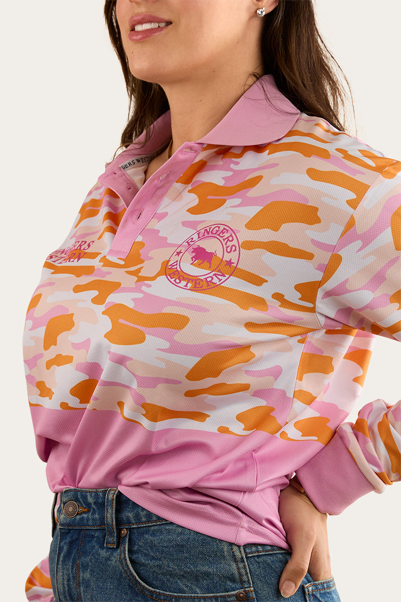 Halls Creek Unisex Fishing Jersey - Pink Camo