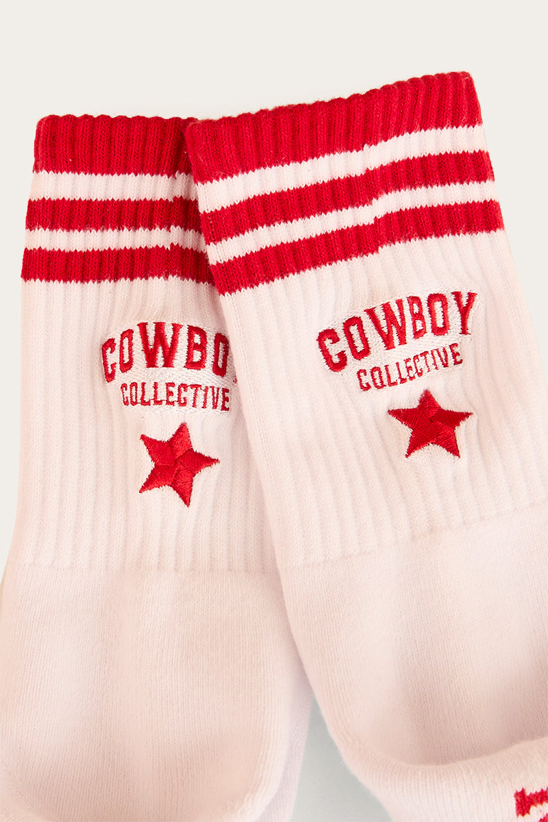 Cowboy Collective Sports Socks - White/Red