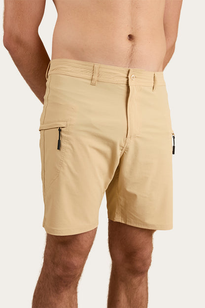 Hillston Mens Hybrid Short - Dark Sand