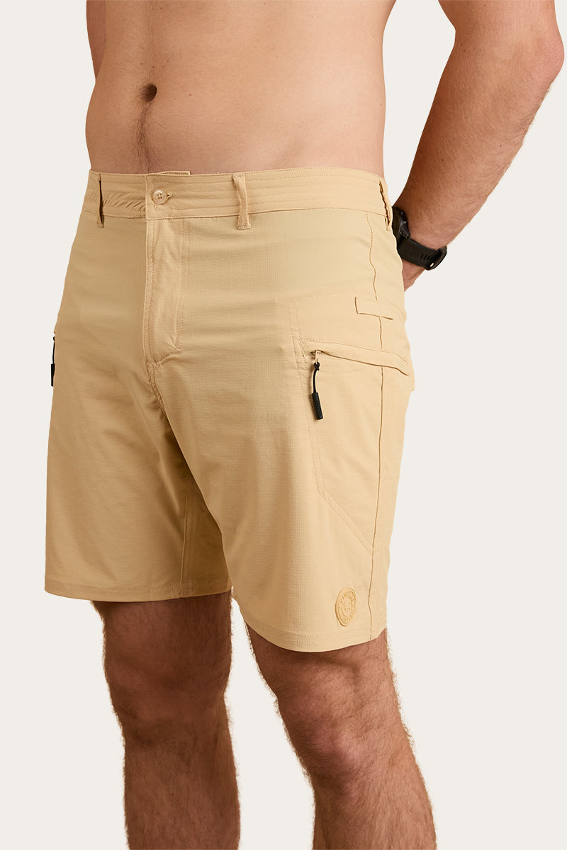 Hillston Mens Hybrid Short - Dark Sand