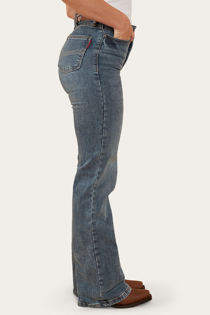 Indi Womens High-Rise Bootleg Jeans - Vintage Light Blue