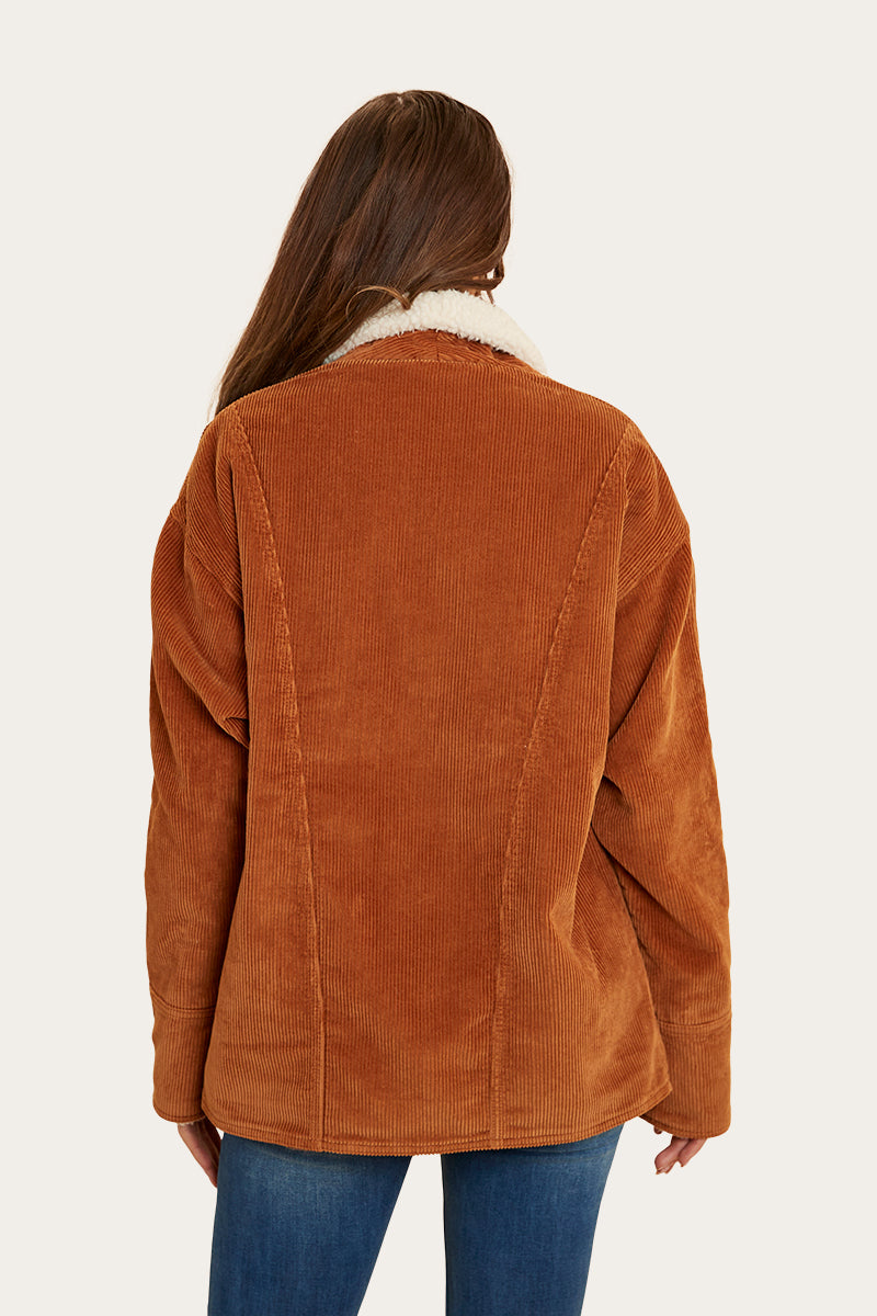 Lacey Womens Sherpa Jacket - Toffee